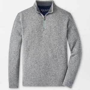 New Crown Sweater Fleece Quarter-Zip in Gale Grey by Peter Millar
